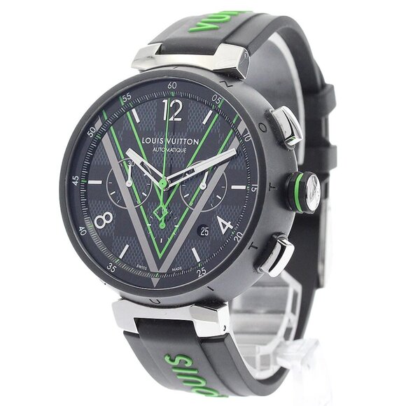 LOUIS VUITTON Tambour Damier Graphite Lace QA130 Automatic Men's Watch_879163 - Picture 1 of 6